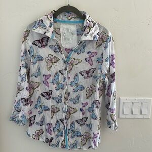 Cino 100% Cotton 3/4 sleeve blouse. Large